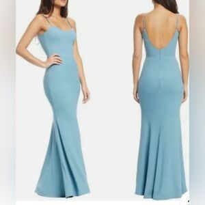 Dress the Population Jodi Crepe evening gown in seabreeze, NWT, size xs